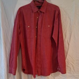 Banana Republic Men's Casual Red Button-Down Shirt